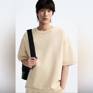 NWT Zara Men Relaxed sweatershirt t-shirt Size M